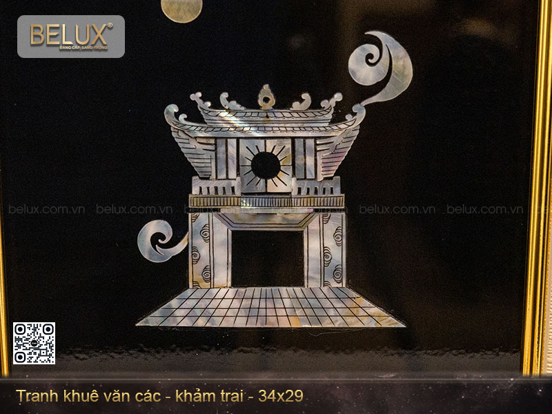 Tranh khuê văn các khảm trai kt 34x29cm&nbsp;